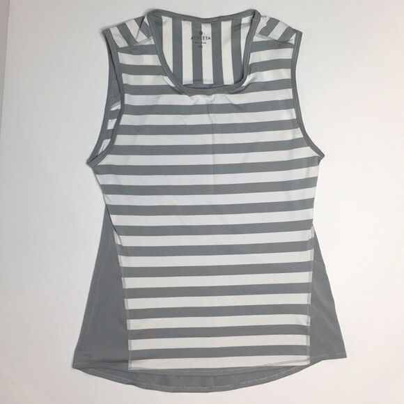Athleta Tops - Athleta Sz XS White & Grey Athletic Tank Top